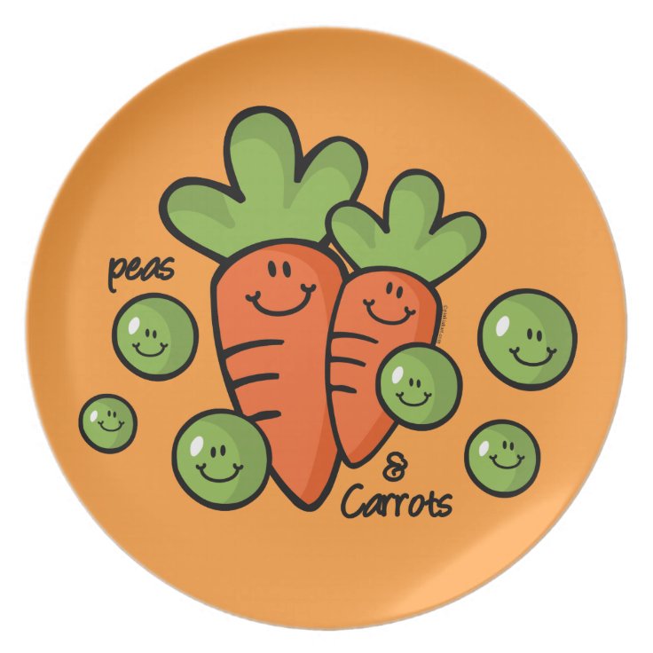 Peas And Carrots Plate Zazzle