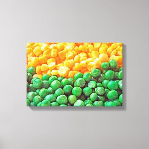 Peas and sweetcorn canvas print