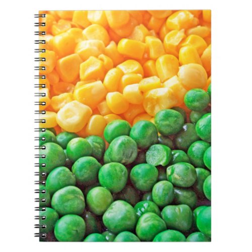 Peas and sweetcorn notebook