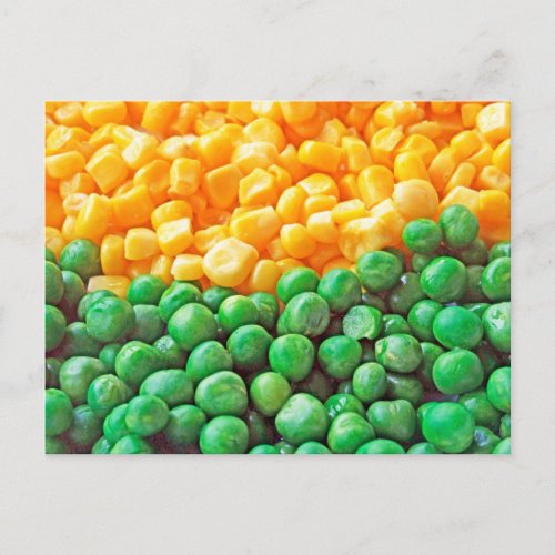 Peas and sweetcorn postcard