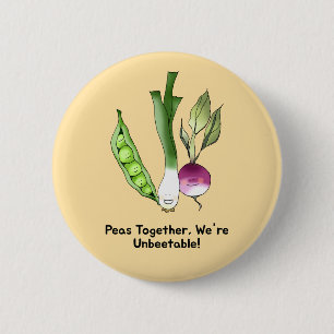 Peas and Veggie Best Friends Pun Button