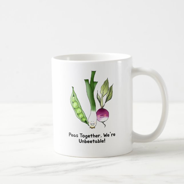 Peas and Veggie Best Friends Pun Coffee Mug (Right)
