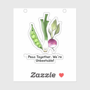 Peas and Veggie Best Friends Pun Sticker