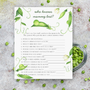 peas baby shower - Who knows mommy best