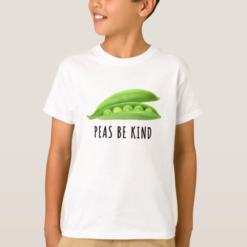 Peas Be Kind T_Shirt _ Fun Wordplay Design for Boy