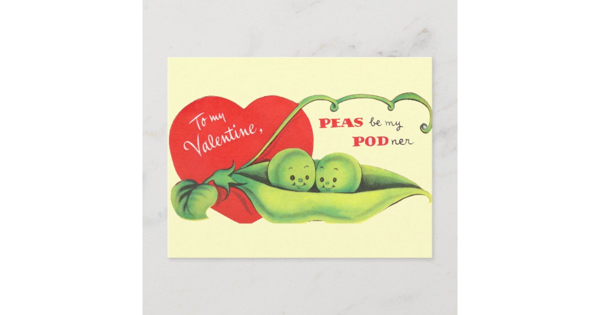 Peas Be My Podner Holiday Postcard Zazzle