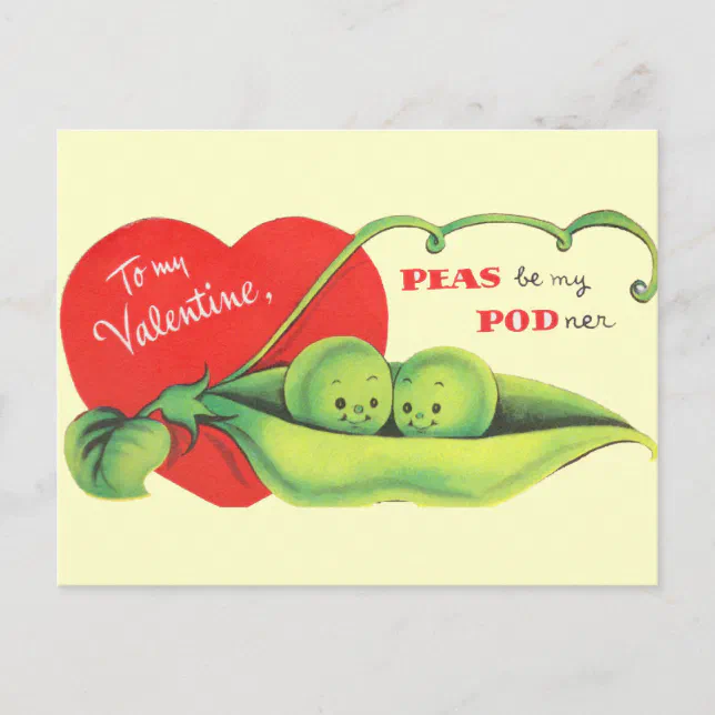Peas Be My Podner Holiday Postcard Zazzle
