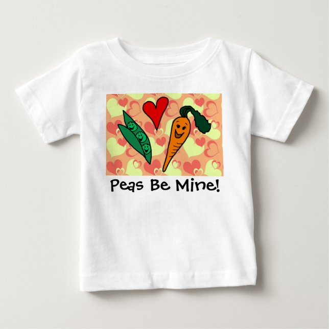 Peas Be My Valentine Baby Baby T-Shirt (Front)
