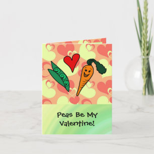 Peas Be My Valentine Holiday Card
