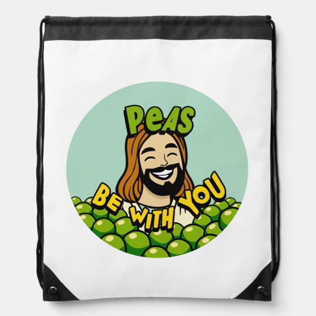 Peas be with you drawstring bag (Front)