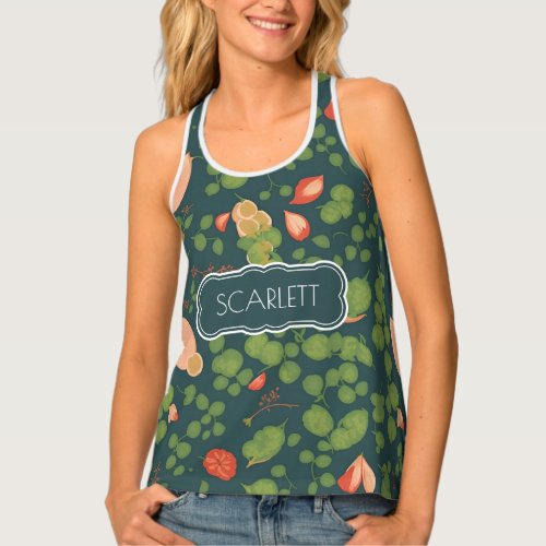 Peas Floral Colorful Personalized Pattern Tank Top