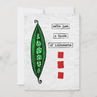Peas Greeting Card - Funny Vegetable - Introverts