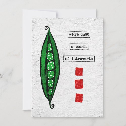 Peas Greeting Card _ Funny Vegetable _ Introverts