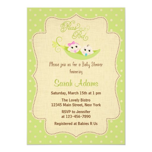 Peas In A Pod Baby Shower Invitations 4