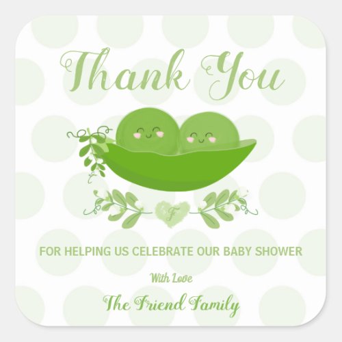 Peas in a Pod Baby Shower Thank You Sticker Labels