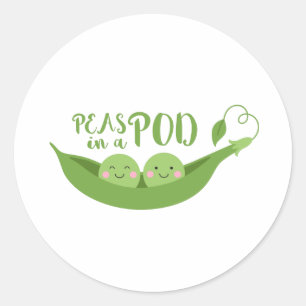 Peas In A Pod Classic Round Sticker