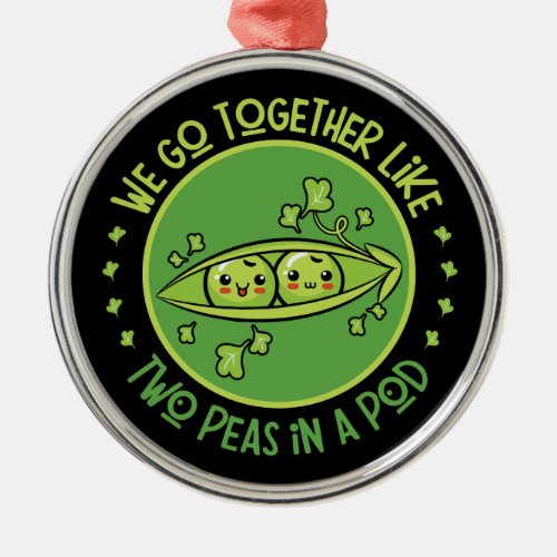 Peas in a Pod Couple Christmas Metal Ornament