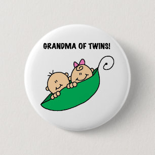 Peas in a Pod Grandma of Twins Button
