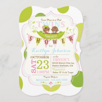 Peas In A Pod Light African Twins Baby Shower Invitation by NouDesigns at Zazzle