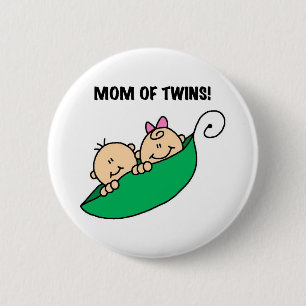 Peas in a Pod Mom of Twins Pinback Button