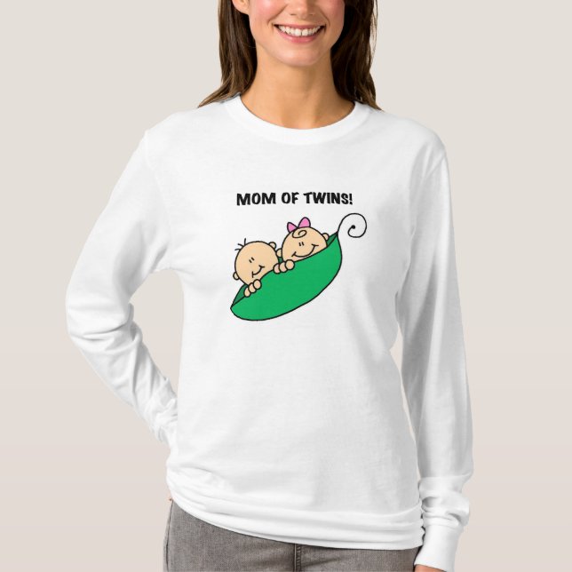 Peas in a Pod Mom of Twins T-Shirt (Front)
