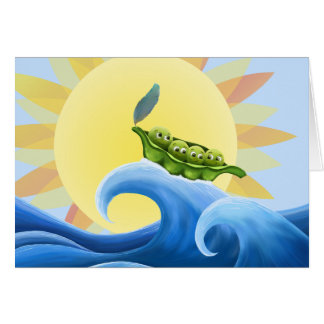 Peas in a Pod on a Wave -fun- -card- Cards