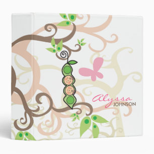 Peas in a Pod Twin Girls Baby Pregnancy Journal 3 Ring Binder