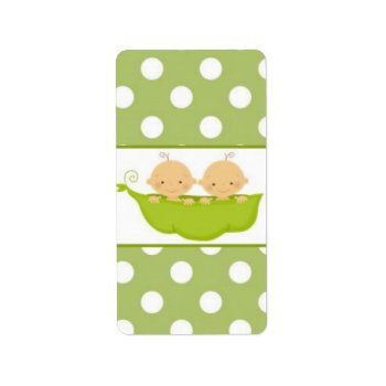 Peas In A Pod Twins Baby Shower Candy Wrapper Label by BellaMommyDesigns at Zazzle