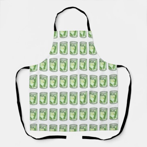 Peas in a tin apron