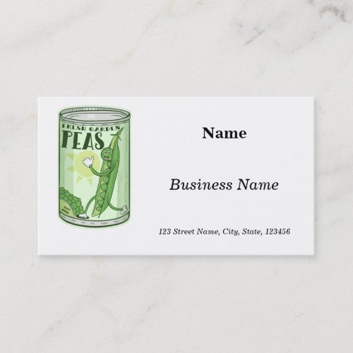Peas in a tin business card