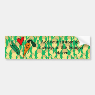 Peas Love Carrots, Cute Green and Orange Design Bumper Sticker