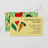 Peas Love Carrots, Cute Green and Orange Design Business Card (Front/Back)