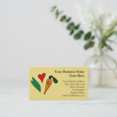 Peas Love Carrots, Cute Green and Orange Design Business Card (Standing Front)