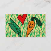 Peas Love Carrots, Cute Green and Orange Design Business Card (Back)
