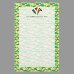 Peas Love Carrots, Cute Green and Orange Design Stationery