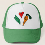 Peas Love Carrots, Cute Green and Orange Design Trucker Hat