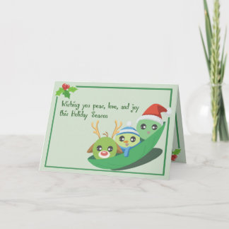 Peas, Love & Joy Punny Greetings Card