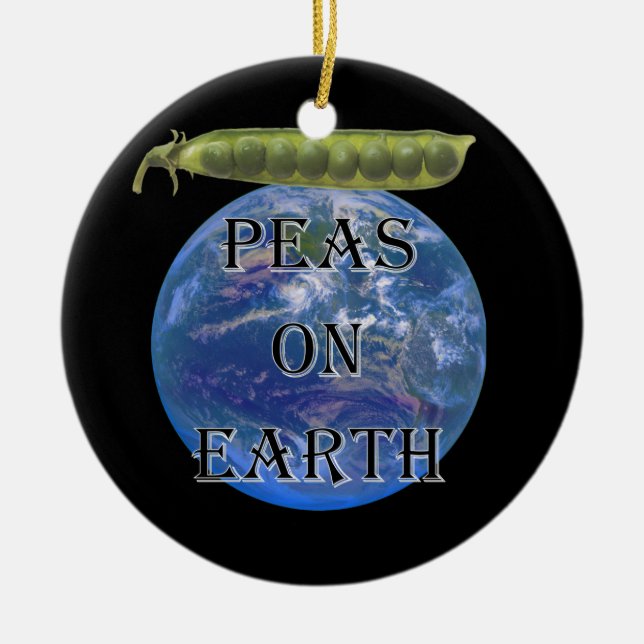 Peas on Earth Ceramic Ornament (Front)