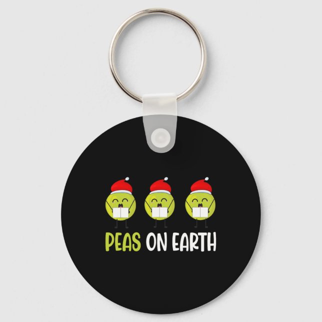 Peas On Earth Christmas  Keychain (Front)