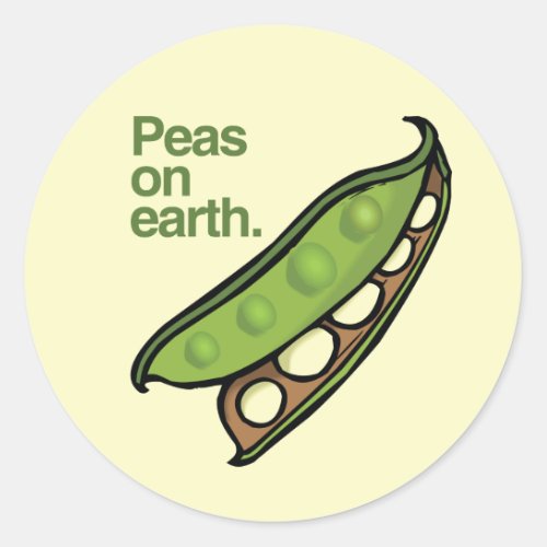 PEAS ON EARTH CLASSIC ROUND STICKER