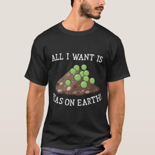 Peas on Earth cute Peace on Earth funny Earth Day  T_Shirt