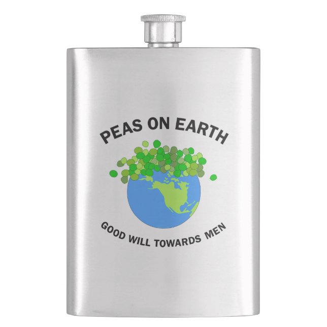 Peas On Earth Flask (Front)