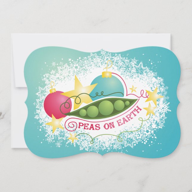 Peas on earth food culinary Christmas card (Front)