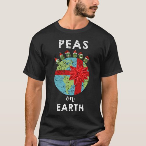 Peas on Earth Funny Holiday Veggie Pun T_Shirt