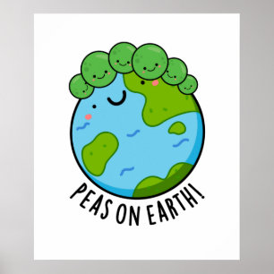 Peas On Earth Funny Veggie Peace Pun Poster