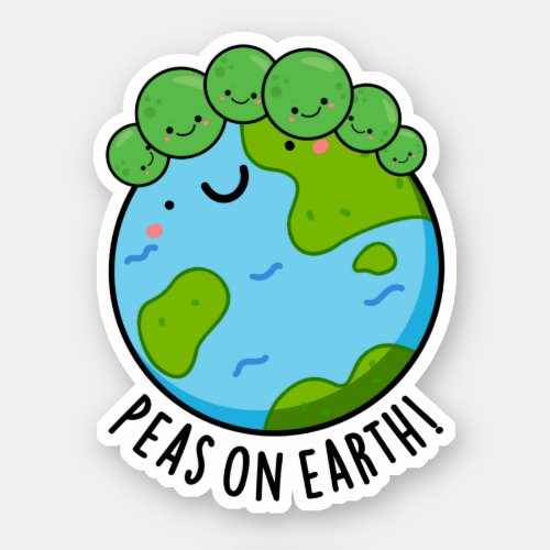 Peas On Earth Funny Veggie Peace Pun  Sticker