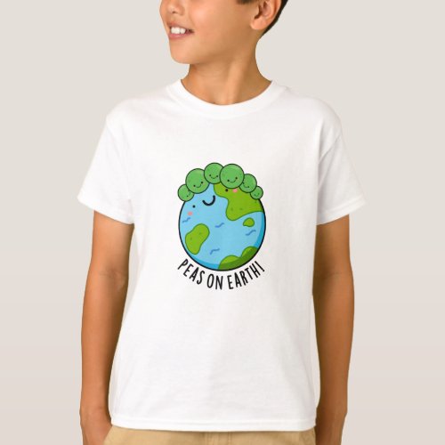 Peas On Earth Funny Veggie Peace Pun  T_Shirt