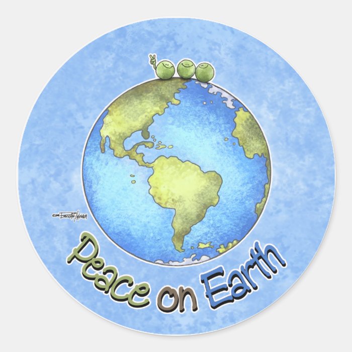 Peas on Earth   Go Green sticker