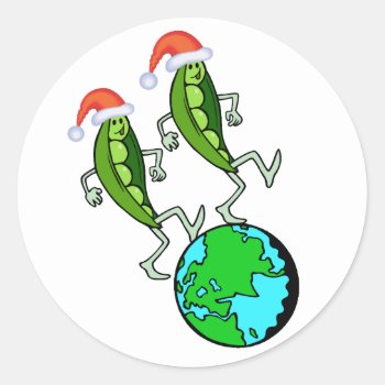 Peas On Earth Holiday Stickers by christmasgiftshop at Zazzle
