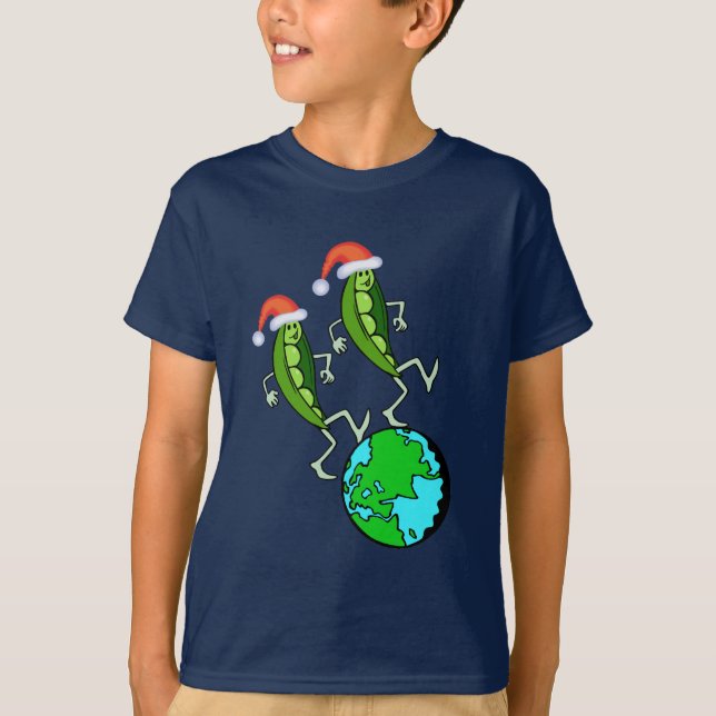 Peas on Earth Holiday T-shirt (Front)